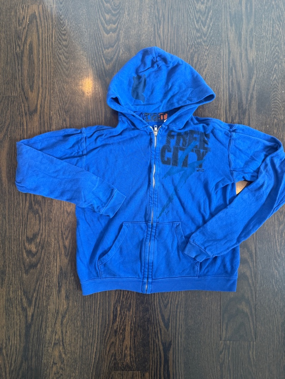 freecity Royal Blue Zip-Up Hoodie with Black Logo